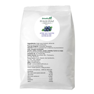 Fulgi de ovaz instant cu afine de padure granulate liofilizate - 500 g