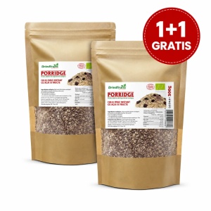 Porridge (fulgi ovaz instant) cu acai si fructe BIO - 300 g (Pachet 1+1 Gratis)