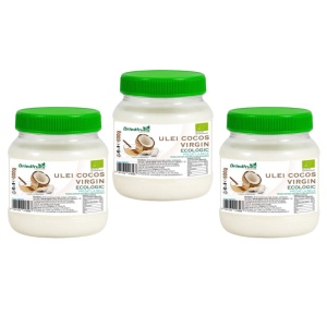 Ulei cocos virgin BIO (presat la rece) - 3 bucati x 700 ml