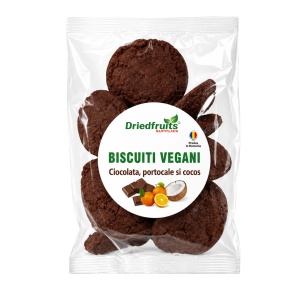 Biscuiti vegani cu cacao, portocale si cocos (fara zahar) - 140 g