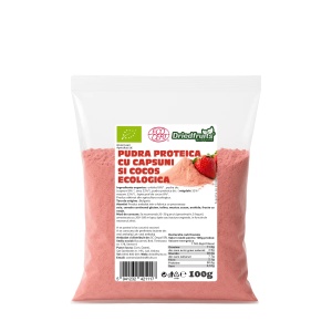 Pudra proteica cu capsuni si cocos BIO - 100 g