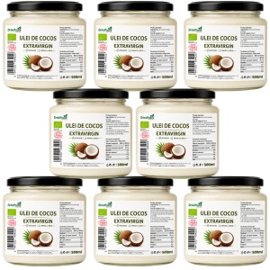 Ulei cocos extravirgin BIO (presat la rece) - 8 buc x 500 ml
