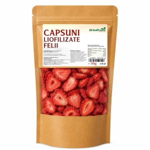 Capsuni liofilizate felii - 50 g