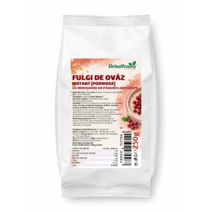 Fulgi de ovaz instant cu merisoare de padure granulate liofilizate - 250 g