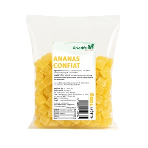 Ananas confiat cuburi - 100 g