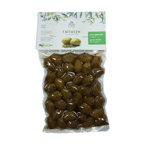 Masline verzi cu oregano (in vid) - 250 g