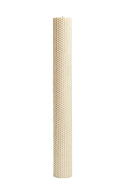 Lumanare ceara naturala de albine ALB LAPTE, model fagure 40/4,5cm