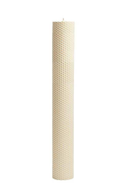 Lumanare ceara naturala de albine ALB LAPTE, model fagure 40/5,5cm