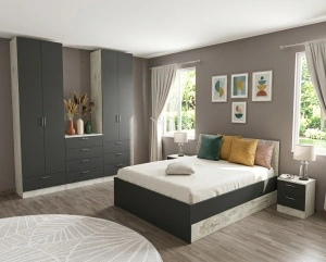 Спален комплект Бел | цвят Антик / Антрацит - Img 5