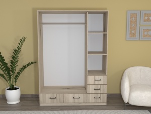 Гардероб Деси | цвят Скандинавски Дъб / Бял - Img 4