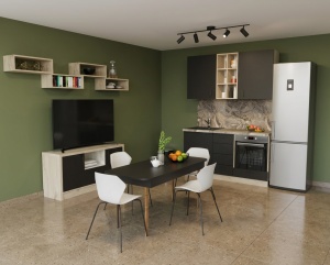 Обзавеждане за всекидневна | цвят Скандинавски дъб / Черен мат - Img 6