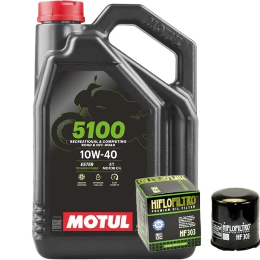 Pachet schimb ulei Motul 5100 10W40 4L + filtru ulei HF303