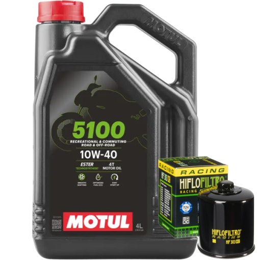 Pachet schimb ulei Motul 5100 10W40 + filtru ulei HF303RC