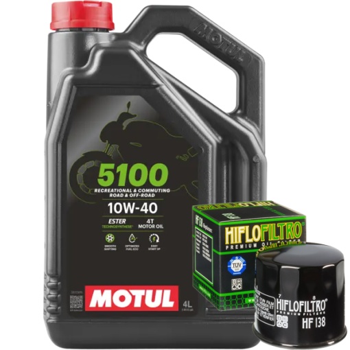 Pachet schimb ulei Motul 5100 10W40 4L + filtru ulei HF138