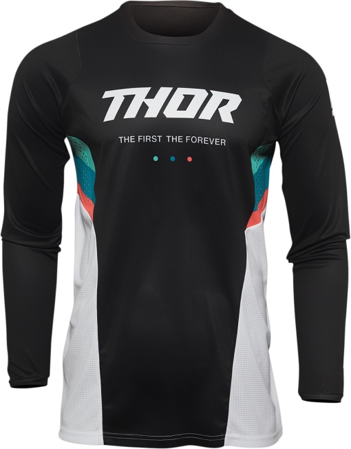 Tricou motocross Pulse React Negru Alb