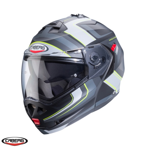Casca modulabila (flip-up) Caberg Duke X SV Tour I5 negru/galben fluor/antracit mat