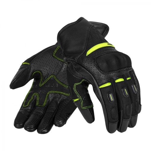 Manusi moto piele si textil SECA AXIS MESH II galben fluo