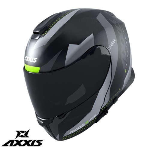 Casca modulabila Axxis model Gecko SV Shield B2 gri lucios - LICHIDARE STOC
