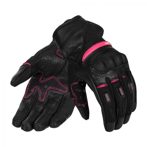 Manusi moto dama piele si textil SECA AXIS MESH II roz