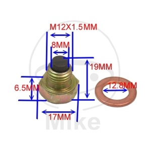 Buson Ulei buson baie ulei magnetic JMP M12X1.50 cu saiba - Img 2