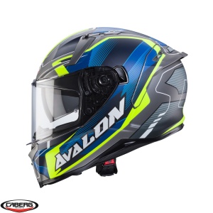 Casca integrala Caberg model Avalon X SV Optic L8 gri/albastru/galben fluor mat Pinlock ready - Img 3