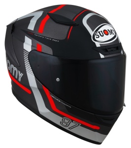 Casca integrala SUOMY TRACK-1 NINETY SEVEN GUN METAL RED ECE 22.06 - Img 3
