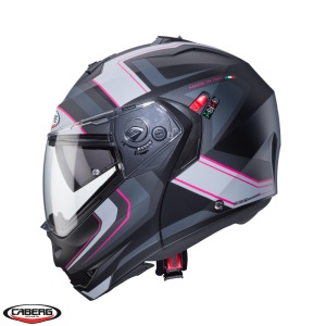 Casca modulabila (flip-up) Caberg Duke X SV Tour G5 negru/fuchsia (roz)/antracit mat - Img 2