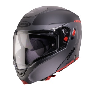 Casca modulabila (flip-up) Caberg model Horus X Ray L7 negru/gri/rosu fluor mat Pinlock ready - lentila Pinlock inclusa