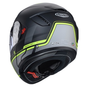 Casca modulabila (flip-up) Caberg model Levo X Elite L6 negru/gri/galben fluor mat Pinlock ready - lentila Pinlock inclusa (fibra de sticla) - Img 3