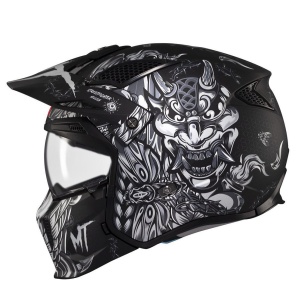 Casca MT Streetfighter SV S B2 Hellish negru mat (ochelari soare integrati) - masca (protectie) barbie si cozoroc detasabile - omologare noua ECE 22.06