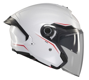 Casca open face motociclete MT Cosmo SV A0 alb lucios (ochelari soare integrati) - tip viziera: MT-V-37 - Img 3