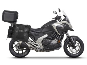 Complete set of SHAD TERRA TR40 adventure saddlebags and SHAD TERRA BLACK aluminium 48L topcase, including mounting kit SHAD HONDA NX 750 X 2021-
