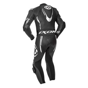 Costum (combinezon) motociclete barbati piele Ixon vara model Vortex 2 MS culoare: negru/alb - Img 2