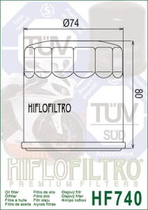 Filtru de ulei HIFLOFILTRO HF740 - Img 2