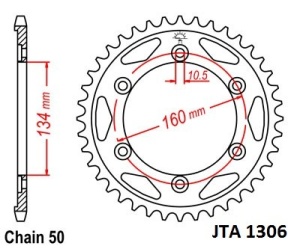 Foaie spate ALU JT JTA 1306-43 43T, 530 - Img 2