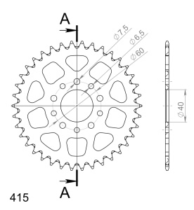 Foaie spate ALU SUPERSPROX RAL-451:38-ORG portocaliu 38T, 415 - Img 2