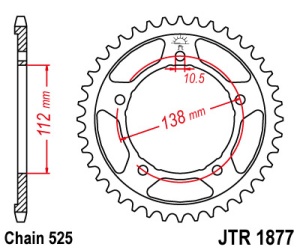 Foaie spate JT JTR 1877-41 41T, 525 - Img 2