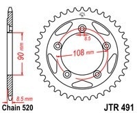 Foaie spate JT JTR 491-40 40T, 520 - Img 2