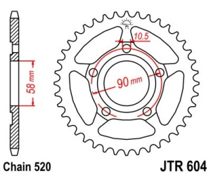 Foaie spate JT JTR 604-36 36T, 520 - Img 2