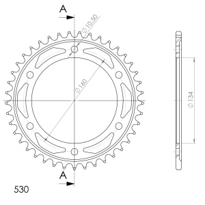 Foaie spate SUPERSPROX RFE-1306:40-BLK Negru 40T, 530 - Img 2