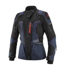 Geaca (jacheta) motociclete femei Touring/Adventure Ixon All season/vara model Odin LS culoare: navy (albastru)/negru/rosu
