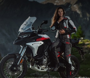 Geaca (jacheta) motociclete femei Touring/Adventure Ixon All season model Midgard LS culoare: gri/negru/rosu - Img 3