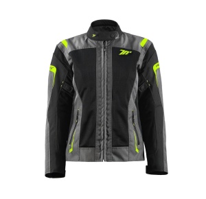 Geaca moto femei Seventy model SD-JT68 Sahara gri/galben fluor - Img 4