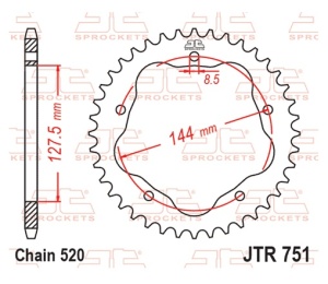 Kit de lant D.I.D Chain - Argintiu chain 520 ZVM-X, X-ring (X, NX, QX, XS), CHK front sprocket JT CHK rubber cushioned, CHK rear sprocket JT pentru DUCATI Hypermotard 950 / SP 2019-2024 - Img 7