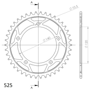Kit de lant D.I.D Chain - Argintiu chain 525 ZVM-X, X-ring (X, NX, QX, XS), CHK front sprocket SUPERSPROX, CHK rear sprocket SUPERSPROX pentru TRIUMPH Speed Four 600 2003-2005 - Img 5