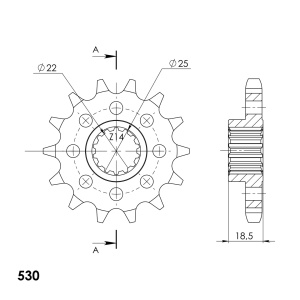 Kit de lant D.I.D Chain - Argintiu chain 530 VX, X-ring (X, NX, QX, XS), CHK front sprocket SUPERSPROX, CHK rear sprocket SUPERSPROX pentru DUCATI Multistrada 1200 Enduro 2016-2018 - Img 3