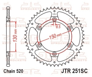 Kit de lant D.I.D Chain - Auriu chain 520 DZ, Non-sealed, CHK front sprocket JT, CHK rear sprocket JT pentru YAMAHA WR 250 F 2007-2020 - Img 6