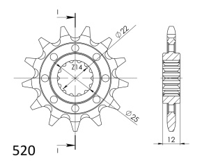 Kit de lant D.I.D Chain - Auriu chain 520 DZ, Non-sealed, CHK front sprocket SUPERSPROX, CHK rear sprocket SUPERSPROX pentru GAS GAS EC 300 2013-2014 - Img 3