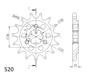 Kit de lant D.I.D Chain - Auriu chain 520 ZVM-X, X-ring (X, NX, QX, XS), CHK front sprocket SUPERSPROX, CHK rear sprocket JT pentru SUZUKI DR 750 Big 1988 - Img 3