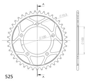 Kit de lant D.I.D Chain - Auriu chain 525 VX, X-ring (X, NX, QX, XS), CHK front sprocket JT CHK rubber cushioned, CHK rear sprocket SUPERSPROX pentru APRILIA SL 1000 Falco 2000-2006 - Img 6
